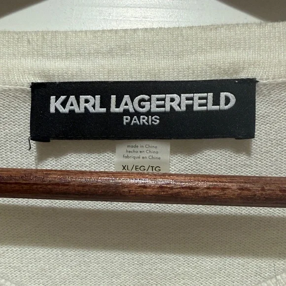 Karl Lagerfeld | Authentic White Floral Sweater Sz XL - Picture 2 of 3